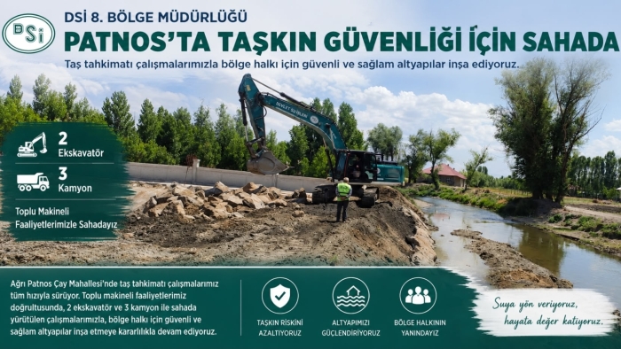 DSİ 8. Bölge Müdürlüğü Patnos’ta Taşkın Güvenliği İçin Sahada