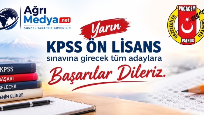 Patnos Gazeteciler Cemiyeti ve Ağrı Medya’dan KPSS Ön Lisans Adaylarına Başarı Mesajı